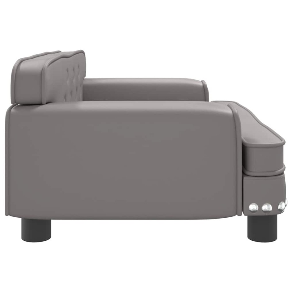 Cama para perros de cuero sintético gris 70x45x30