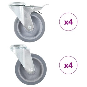 Ruedas giratorias con agujero pasador 8 unidades 100