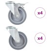Ruedas giratorias con agujero pasador 8 unidades 100 mm