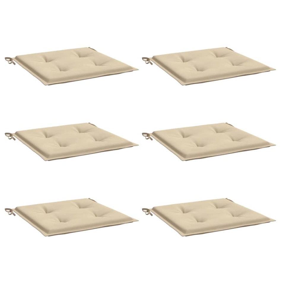 Cojines de silla de jardín 6 uds tela Oxford beige 40x40x3
