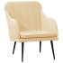 Sillón de terciopelo color crema 63x76x80