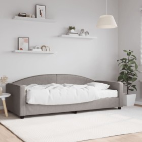 Sofá cama con colchón tela gris taupe 90x200