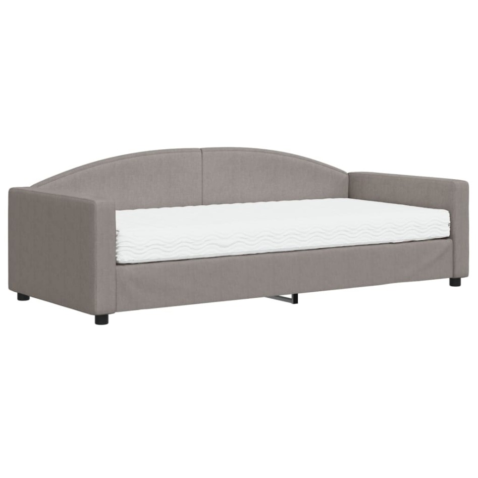 Sofá cama con colchón tela gris taupe 90x200