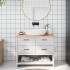 Encimera de baño madera maciza tratada marrón claro 100x30x2