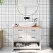 Encimera de baño madera maciza tratada marrón claro 100x30x2 cm
