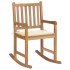 Silla mecedora de madera maciza de teca con cojín color