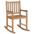 Silla mecedora de madera maciza de teca con cojín color