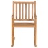 Silla mecedora de madera maciza de teca con cojín gris