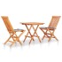 Set de bistró 3 piezas madera de teca y cojines a cuadros