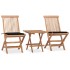 Set comedor de jardín plegable 3 piezas madera de teca