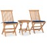Set comedor de jardín plegable 3 piezas madera de teca