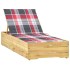 Tumbona con cojín estampado de cuadros madera pino