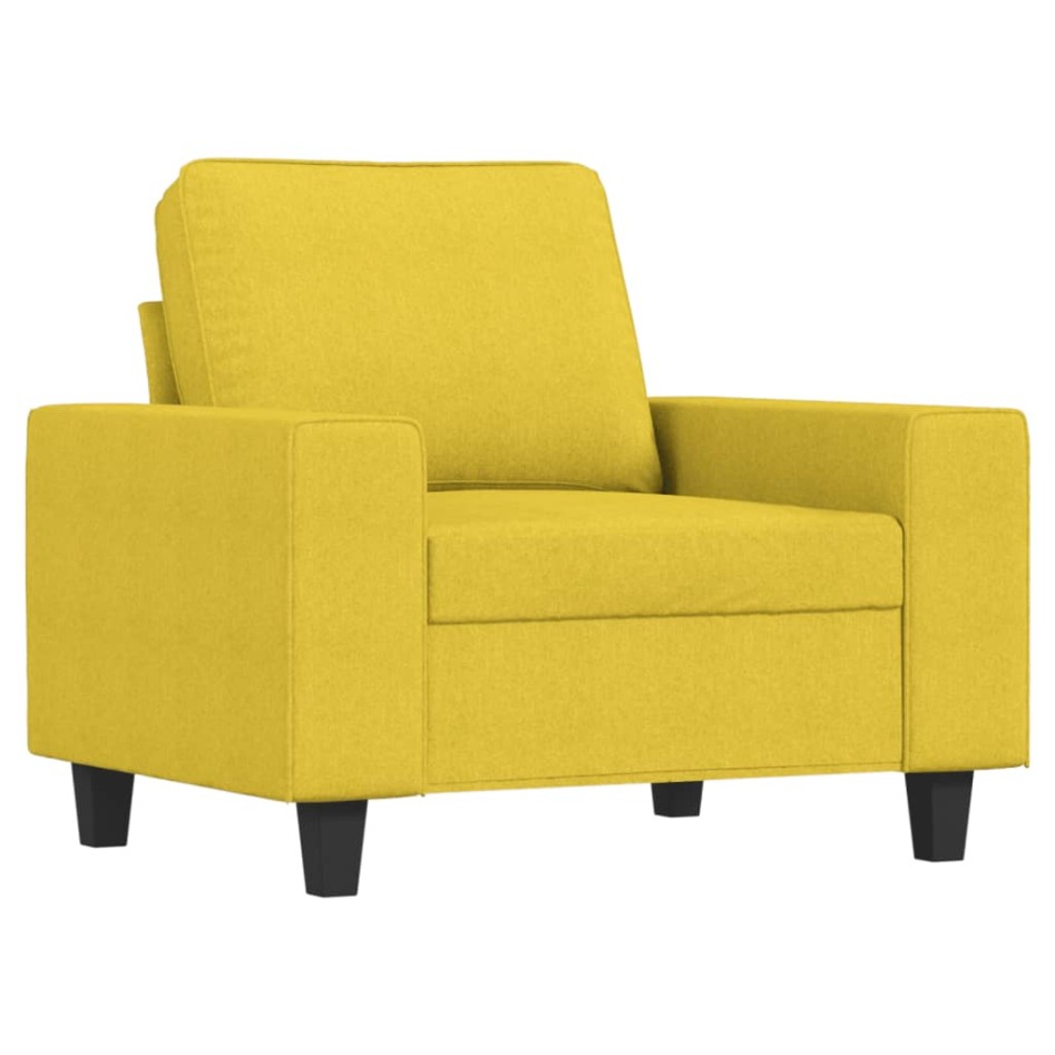 Sillón con taburete tela amarillo claro 60