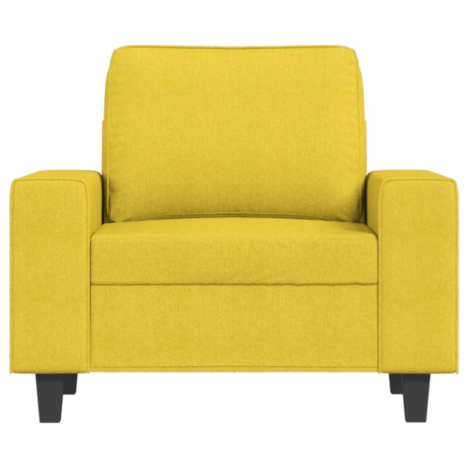 Sillón con taburete tela amarillo claro 60