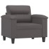 Sillón con taburete cuero sintético gris 60