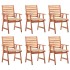 Sillas comedor de jardín y cojines 6 uds madera maciza