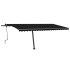Toldo de pie retráctil manual gris antracita 500x350