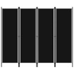 Biombo divisor de 4 paneles negro 200x180 cm
