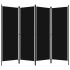 Biombo divisor de 4 paneles negro 200x180