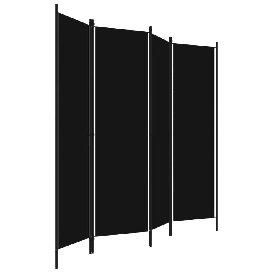 Biombo divisor de 4 paneles negro 200x180