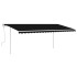 Toldo manual retráctil con luz LED gris antracita 5x3,5