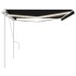 Toldo manual retráctil con luz LED gris antracita 5x3,5