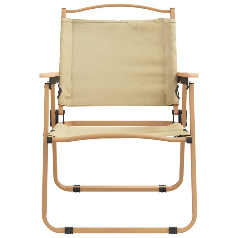 Sillas de camping 2 uds tela Oxford beige 54x55x78