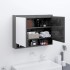 Armario de baño con espejo MDF gris brillante 80x15x60