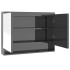 Armario de baño con espejo MDF gris brillante 80x15x60