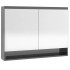 Armario de baño con espejo MDF gris brillante 80x15x60