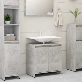 Armario de baño madera contrachapada gris hormigón 60x33x61