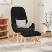 Sillón de relax con reposapiés tela negro