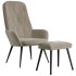 Sillón de relax con taburete terciopelo gris