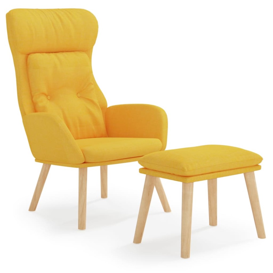 Sillón de relax con taburete tela amarillo