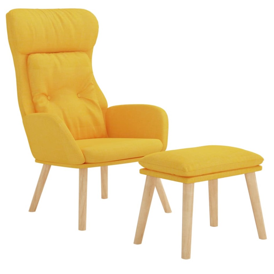 Sillón de relax con taburete tela amarillo