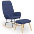 Sillón mecedora con taburete tela