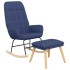 Sillón mecedora con taburete tela