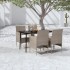 Juego de comedor de jardín 5 piezas con cojines beige y