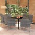 Juego de comedor de jardín 7 piezas con cojines gris y