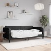 Sofá cama con colchón tela negro 100x200 cm
