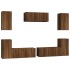 Set de muebles para TV 7 pzas madera contrachapada roble