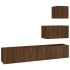 Set de muebles para TV 4 pzas madera contrachapada marrón
