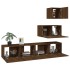 Set de muebles para TV 4 pzas madera contrachapada marrón