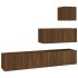 Set de muebles para TV 4 pzas madera contrachapada marrón