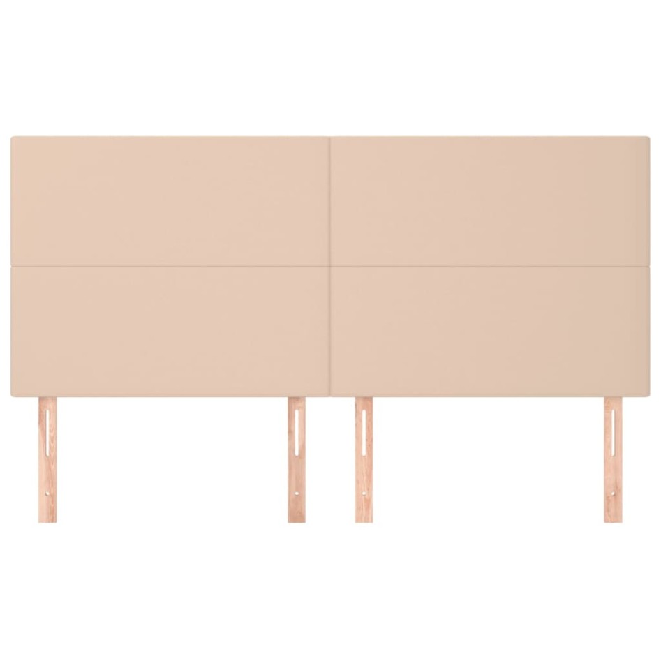 Cabeceros 4 unidades cuero sintético capuchino 90x5x78/88