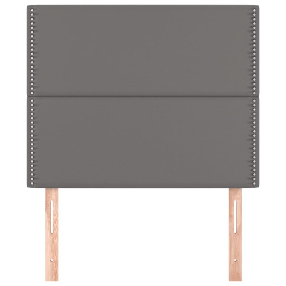 Cabeceros 2 unidades de cuero sintético gris 100x5x78/88