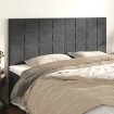 Cabeceros 4 unidades de terciopelo gris oscuro 80x5x78/88 cm