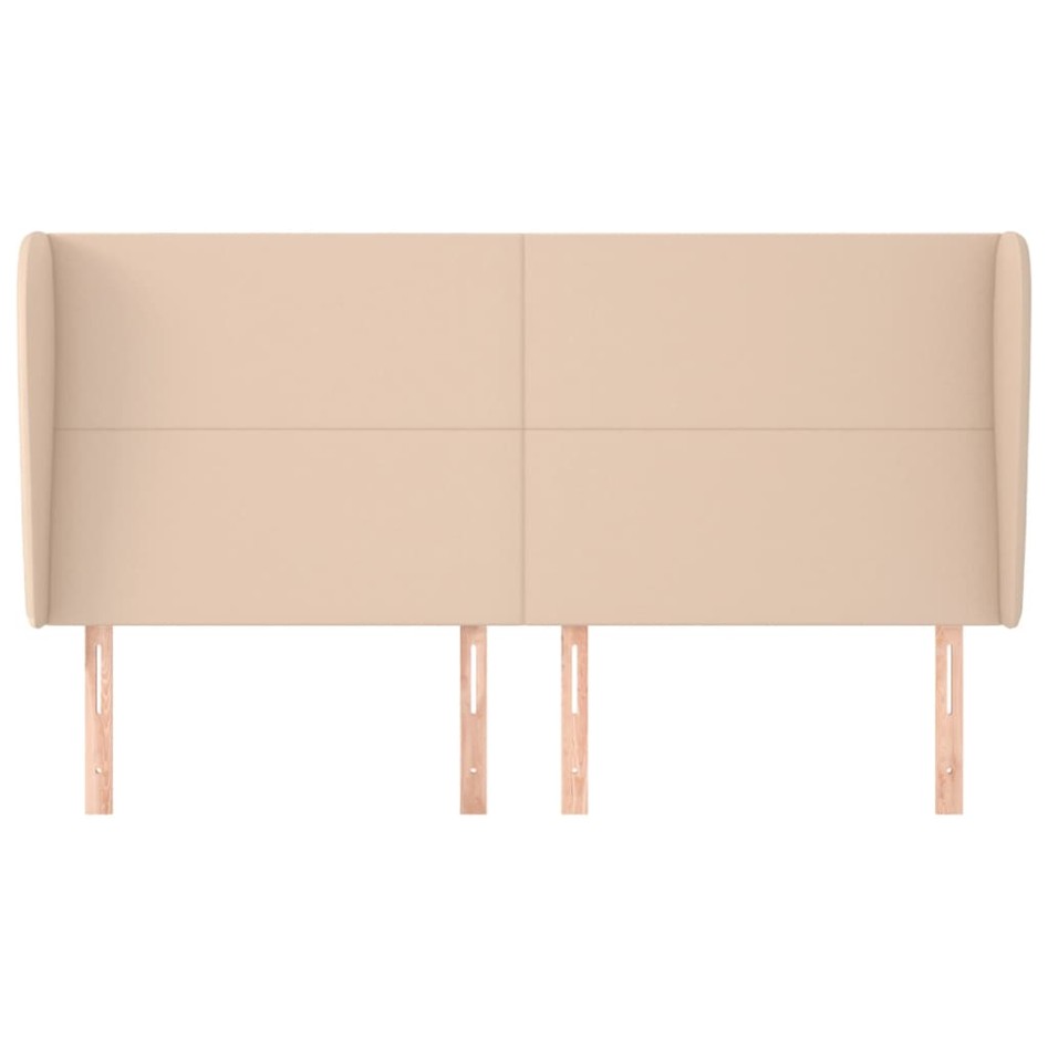 Cabecero con orejas cuero sintético capuchino 183x23x118/128