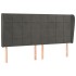 Cabecero con orejas de terciopelo gris claro 163x23x118/128