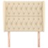 Cabecero con orejas de tela color crema 93x23x118/128